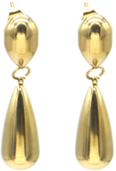 Oorbellen druppelvorm - RVS - goudkleurig - 3,5 cm - dames