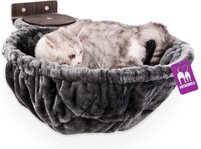 Petrebels Wandmeubel wandmontage Klimmuur Kat - Kattenmuur Hang Round 1548 set-Wengé - 48 x 48 x 6 cm