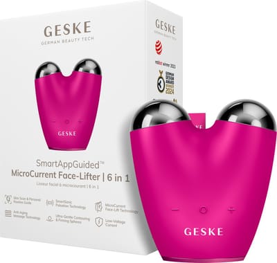 GESKE | SmartAppGuided™ SmartAppGuided™ MicroCurrent Face Lifter | 6 op 1 | Gezichtslifting | Tools voor huidverzorging | Facelift | Anti-aging apparaat | MicroCurrent tegen rimpels