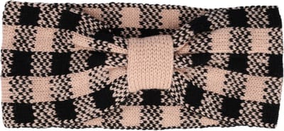 Haarsoires Haarband Knoop 11cm – Ruitprint – Gebreide Stof – Roze Zwart