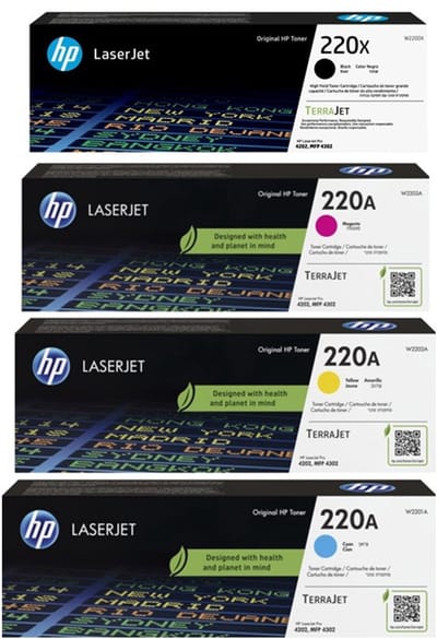 HP 220X & 220A - Originele LaserJet Tonercartridges - Zwart/Cyaan/Magenta/Geel - 4 Pack