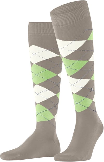 Burlington Manchester verstevigde platte naad katoen kniekousen heren beige - maat 40-46