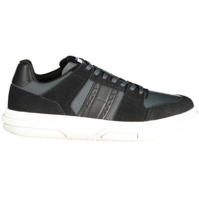 Tommy Hilfiger Zwarte Leren Heren Sneakers