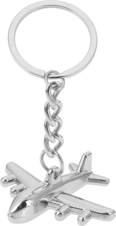 New Age Devi - Vliegtuig sleutelhanger! Perfect cadeau voor piloten, vliegtuigliefhebbers, reisfanaten en vliegtuigspotters. Zilverkleurig