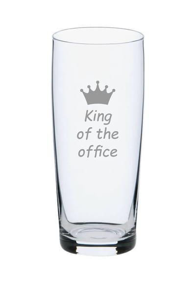 Bierfluitje - Bierglas - Gegraveerd bierfluitje - King of the office - Origineel cadeau - Collega cadeau - Secretaresse dag - Glas graveren - Glas cadeau