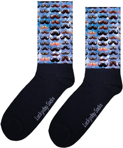 LuckyDay Socks - Snor - Leukste Vaderdag cadeau - November - Beste vader - Origineel vaderdag cadeau - Verjaardag cadeau - Barber - Opkikker - Vrolijke sokken - Cadeautje - Grappig cadeau - Beste papa - Kerstcadeau - Socks maken Happy