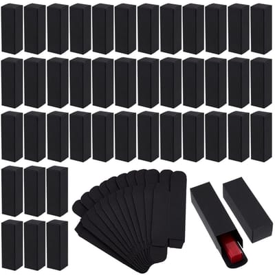 Dailygoods- Lippenstiftdoosjes 50 Stuks - Kraftpapier - Zwart - Verpakkingsmateriaal - Verpakking voor Geschenken - DIY Projecten - 2,9 x 2,9 x 8,6 cm - Verpakkingsdozen