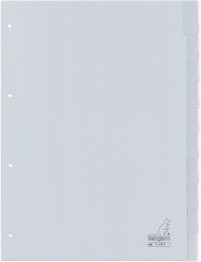 Tabbladen Kangaro 4-gaats G410F 10-delig+venster grijs PP - 25 stuks
