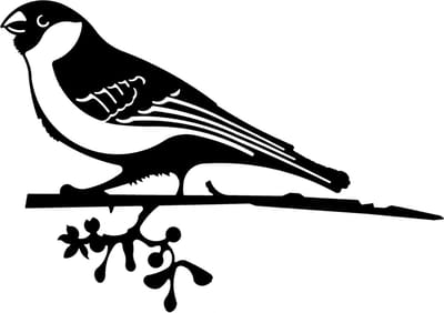 Art Bizniz tuindecoratie Geluksvogel Goudvink roest metaal - 330mm breed - 2mm dik
