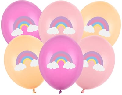 10 kleurrijke ballonnen met regenboog 30cm