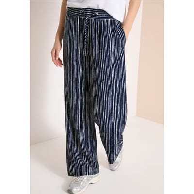 Wide Legs broek in Loose Fit met strepen