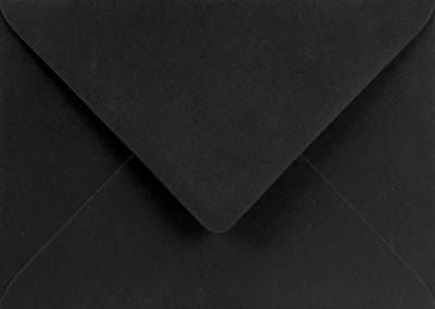Zwarte Enveloppen B6 125x175mm Puntafsluiting 120g Hoogwaardig voor Uitnodigingen