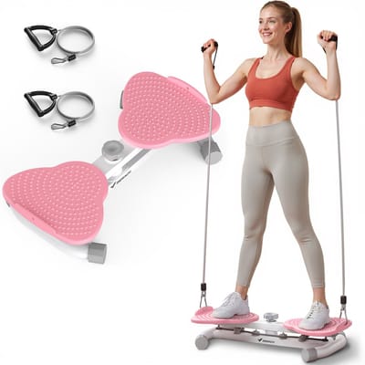MERACH Multitrainer - Twist Waist Disc Board, Buikspiertrainer met Versterkte Koordtrek - Twist-Fit Draaischijf met Massage Voetzool - tot 136 kg - met hoogwaardige trekkoorden - Buiktrainer - Antislip Geluidsarme Thuistrainer