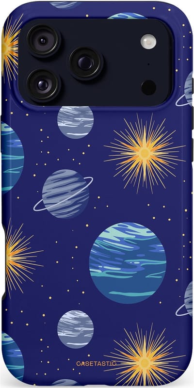 Casetastic hoesje geschikt voor Apple iPhone 17 Pro Max - MagSafe - Dubbellaagse bescherming - Stralende ster - Fashion Case - Donkerblauw Lavendel