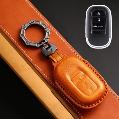 Leren Autosleutelhoes Cover Shell Voor Honda Civic 11e Generatie Accord Vezel Freed Pilot Zrv Ens1 Hrv Crv    Accessoires brown