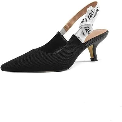 Schoenen met puntneus Dames Sexy Sandalen Middenhoge Hakken Slingback Zomerslippers Mode Luxe Pumps Nieuwe Teenslippers Lage Mujer Slides 35