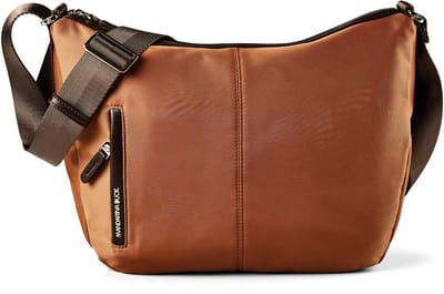 MANDARINA DUCK schoudertas Hunter Hobo Bag Pecan Nut lichtrood