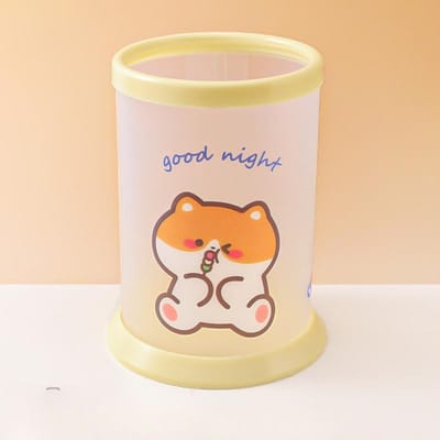1PC Kawaii Ronde Pennenhouder Kantoor Schrijfwaren Plastic Bureau Organizer Leuke Opbergorganizer Schoolbenodigdheden Voor Kinderen Verwijderbaar