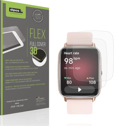 dipos FLEX – 2x Matte Screenprotector geschikt voor aeac 2026 1.85 Zoll | Volledige Schermbescherming | Case-Friendly