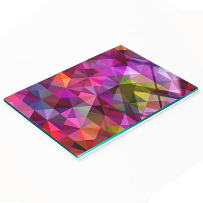 Decoratieve glazen snijplank voor in de keuken, abstract golfmotief, 80x52 cm