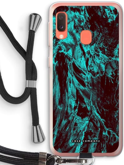 Case Company® - Hoesje met koord geschikt voor Samsung Galaxy A20e hoesje met Koord - Ice Age - Telefoonhoesje met Zwart Koord - Bescherming aan alle Kanten en Over de Schermrand
