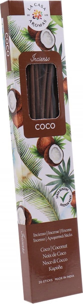 La Casa de los Aromas - Wierook Stokjes - Wierook - Kokos - Kokosnoot - Coco - 1 pakje met 20 stokjes