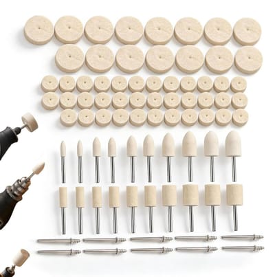 SnelShoppen - 80-delige polijstset met 1/8 inch schacht, veelzijdige accessoires voor polijsten van metaal, glas, sieraden en meer, compatibel met dra