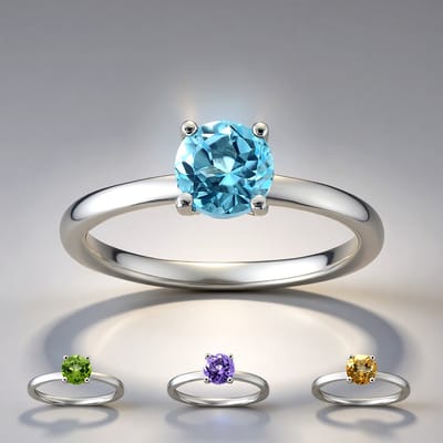 Cavill - Zilveren ring 925 Sterling - Hemelblauwe topaas 0,907 ct & Peridoot 0,808 ct - Elegant rond design - 3,102 ct totaal