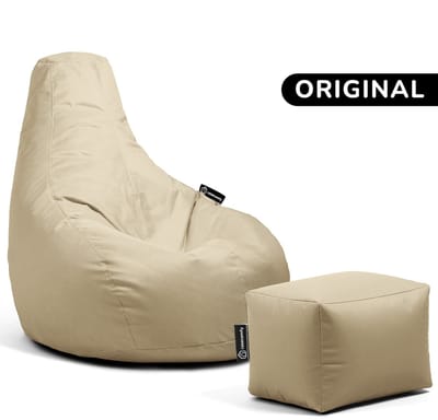 Casacomfy Premium Original - Complete Zitzak Set met Voetenbankje - Voor Volwassenen & Kinderen - Inclusief 200L Vulling - Beige