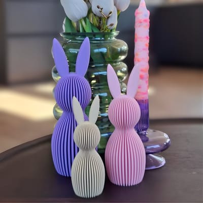 Decoratieve Paashaas Set van 3 - Set SYBRICH – 3 Stuks – Pasen - 14, 18 en 22 cm hoog