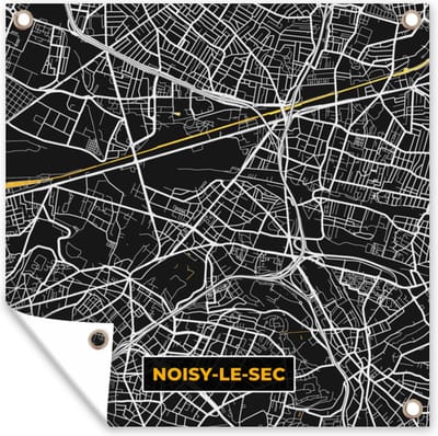 Tuin poster Noisy-le-Sec - Kaart - Stadskaart - Frankrijk - Plattegrond - 200x200 cm - Tuindoek
