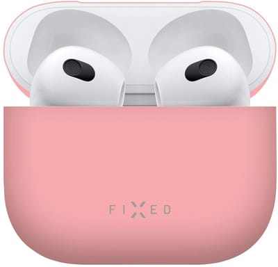 FIXED Silky Siliconen Hoes voor Apple AirPods 3 – 360° Bescherming – Ultradun 1 mm – Draadloos Opladen – Roze