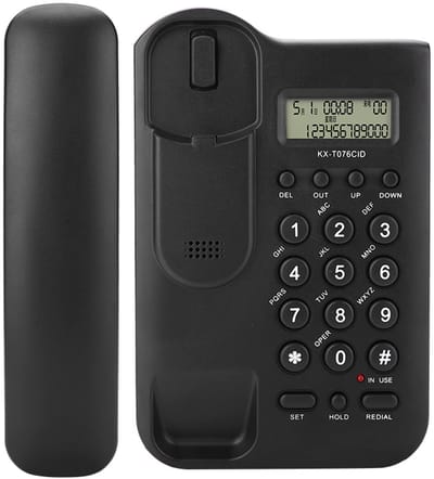 Dailygoody - Vaste Telefoon - Deskphone met Wandmontage - Zwart - Communicatie - Eenvoudige Installatie - Geschikt voor Thuisgebruik