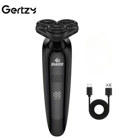 3koppen Gertzy Scheerapparaat - Usb Oplaadbare 4d Body Shaver + Baardtrimmer - Voor een complete en perfecte Lichaamshaar verzorging - Unisex - Kleur: Zwart