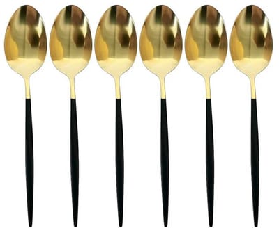 Kadirelli Theelepels - 12-delig - Goud/Zwart - Theelepel - Dessertlepels