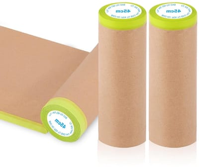 Zelfklevend Dekpapier voor Schilderen en Varnissen, Maskeringstape voor Ramen en Muren, 3 Rollen van 45 cm x 15 m