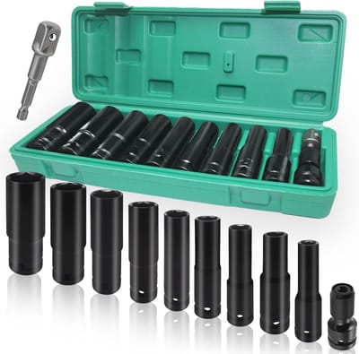 Slagmoerdoppen set 1/2 inch - 10-24mm dopsleutelset voor autoreparaties