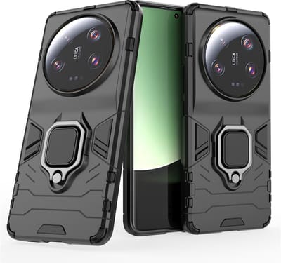 MobyDefend Hoesje - Geschikt voor Xiaomi 13 Ultra - Dubbelgelaagde Pantsercase Met Standaard - Zwart