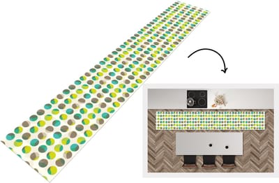 Keukenloper - Loper keuken - Cirkel - Groen - Patroon - 300x50 cm - Keukenloper vinyl
