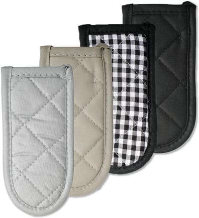 4 stuks hete handvathoezen panhandvatmouwen, hittebestendige gietijzeren koekenpanhandvathoezen, idee voor keuken, outdoor picknicks, barbecues in de achtertuin, bakbenodigdheden, met 4 stijlen