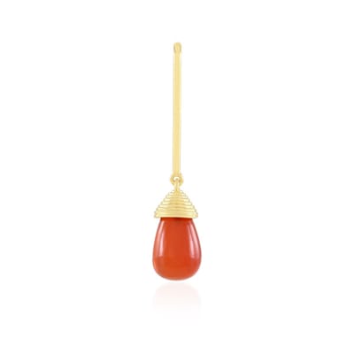 Cavill - Zilveren Hanger Verguld - 925 Sterling Zilver - Rode Onyx Briolette Cabochon 4,724 ct - Luxueuze Elegante Sieraad uit Brazilië