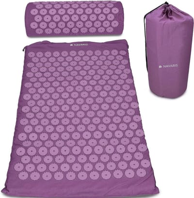 Acupressuur Mat - Spijkermat - Draagbare Ontspanningsset - Voor Rug, Nek, Schouders - Inclusief Draagtas - Paars Ontspan en verlicht pijn in je rug, nek en schouders met deze acupressuurmat en kussen set, compleet met handige draagtas voor onderweg.