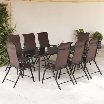 vidaXL - Opklapbare - stoelen, - 8 - stuks, - bruin - polyrotan