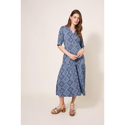 White Stuff Sabina Jersey Dre Blue Size: 10 REGULAR | Midi Dresses Outlet | Dames | Blauw