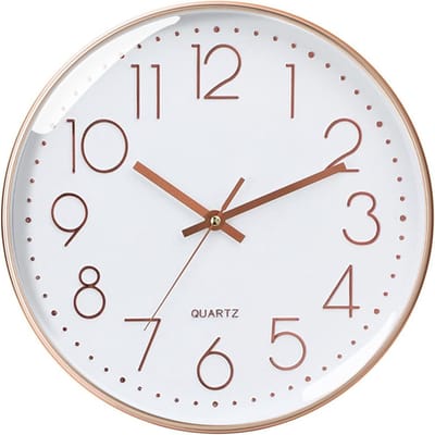 StayPowered Wandklok - Stijlvol en Geruisloos - Nauwkeurig Kwartsuurwerk - Geen Tikgeluid - Hoogwaardig Glas - Eenvoudige Installatie - Elegant Roségoud - Diameter 30 cm - Levering Sneller dan Aangegeven!