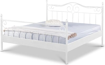 Bed Box Wonen Virginia metalen bed Wit 140x210 cm