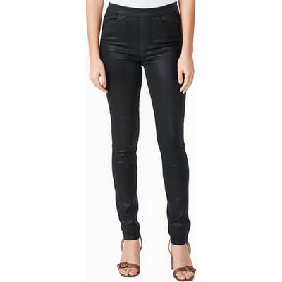PAIGE Hoxton Pull On Black Fog Luxe Coating Maat: W26 | Skinny Jeans Outlet | Dames | Zwart