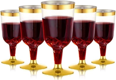 30 Stuks Plastic Wijnglazen 170ml - Herbruikbare Stemglazen voor Wijn, Champagne en Cocktails, Perfect voor Feesten en Tasting