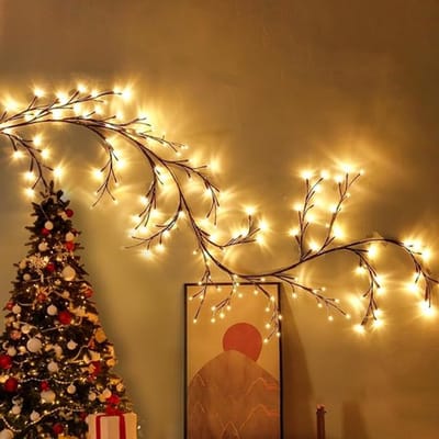 Willow Vine Lichtslingers, 144 LED Buigbare Kunstmatige Boomtakken Lichten, LED Boomlamp Decor, Verlichte Boom Verlichting Binnendecoratie, Kunstmatige Lichttakken Slaapkamerdecoratie