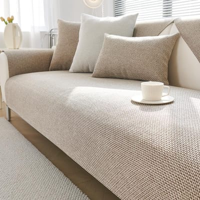 1PC Nordic Katoen Linnen Bankhoes Effen Kleur Antislip Bankkussen Alle Seizoenen Universeel L Bank Slipcover voor Woonkamer 70x90cm 1pc